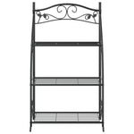 ZNTS Flower Rack Black 56x30x96 cm Steel 319353