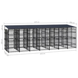 Outdoor Dog Kennel with Roof Steel 12.9 m 3097952