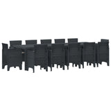Garden Dining Set 13 pcs Anthracite Synthetic rattan 3378613