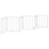 Dog Gate with Door Foldable 6 Panels White 300 cm Poplar Wood 352181