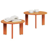 Coffee Table 2 pcs Wax Brown Solid Pine wood 873561