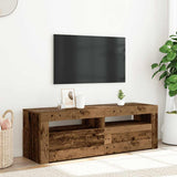 TV Cabinet with LED Lights Old Wood 120x35x40 cm Engineered Wood 856313
