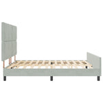 ZNTS Bed Frame in Light Grey - 180x200 cm Velvet 3345023