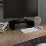 ZNTS TV Stand/Monitor Riser Glass Black 40x25x11 cm 244134