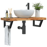 Basin Shelf Wall Mounted Steel and Solid Wood Acacia 3302747