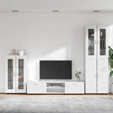 TV Cabinet Set FLORIN 3 pcs High Gloss White Engineered Wood 3397978