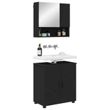 Bathroom Furniture Set 2 pcs Black Engineered wood & Metal 3392934