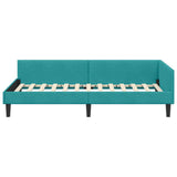 Corner Bed Frame with Headboard Turquoise 90 cm x 190 cm Velvet 42016152