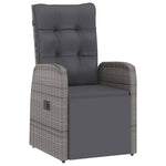 ZNTS 11 Piece Garden Dining Set with Cushions Grey Poly Rattan 3095255