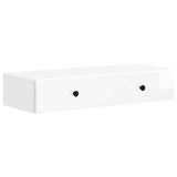 Wall-Mounted Side Table High Gloss White 87.5 x 34.5 x 17 cm 899179