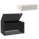 Outdoor Cushion Box Black 100x55x55.5 cm Poly Rattan 4104141