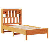 Bookcase Bed without Mattress Wax Brown 75x190 cm Small Single Solid Wood Pine 3322935