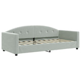 Daybed with Trundle and Mattresses Light Grey 90x190 cm Velvet 3197393
