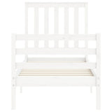 Bed Frame without Mattress White Small Single Solid Wood 3194207
