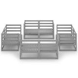 Garden Lounge Set Grey Solid pinewood Modular Garden Lounge Set 3075286
