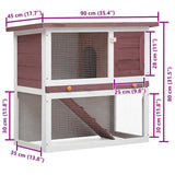 Outdoor Rabbit Hutch 1 Door Brown Wood 170832