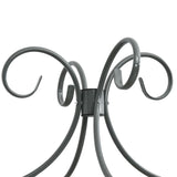 284484 Canopy Bed Frame without Mattress Grey Metal 160x200 cm