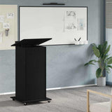 Podium with Drawer Black Oak 55 x 55 x 107 cm Engineered Wood 862299