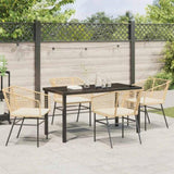 Garden Dining Set 5 pcs Brown Poly Rattan 3380913
