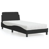 Bed with Mattress "Dover" Black Single Velvet 3208489
