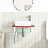 Basin Shelf Wall Mounted Steel and Solid Wood Oak 3302348