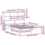 Bookcase Bed without Mattress 140x200cm Solid Wood Pine 3322562