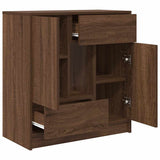 Sideboard with Drawers and Doors Brown Oak 70.5x34x74.5 cm 861847