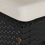 Garden Bar Stools with Cushions 4 pcs Black Poly Rattan 368689