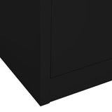 Office Cabinet Black 90x40x180 cm Steel 336419
