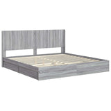 Bed Frame with Storage and Headboard Grey Sonoma 200 x 200 cm 3414000