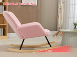 Soft Fleecey Rocking Wingback Chair - Pink T3398P344453