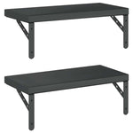 Wall Shelves 2 pcs 50x23.5 cm Black Stainless Steel 3214519
