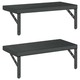 Wall Shelves 2 pcs 50x23.5 cm Black Stainless Steel 3214519