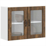 Kitchen Wall Cabinet with Glass Door Lucca Smoked Oak Engineered Wood 853852