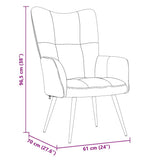 Relaxing chair with Footstool Light Grey Velvet 42022447