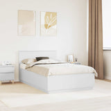Bed Frame with Headboard White 135 x 190 cm Engineered Wood 3408173