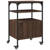 Printer Stand 3-Tier Brown Oak 50x40x76 cm Engineered Wood 842295
