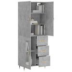 Highboard Concrete Grey 69.5x34x180 cm Engineered Wood 3195943