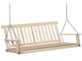 Outdoor Wooden Swing Bench 2-Seater Porch Swing Chair Hanging Hammock Garden Furniture, Natural T3398P325313
