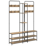 Coat Stand with Shoes Bench Artisan Oak 143 x 30 x 199.5 cm 8012049