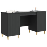 Desk with Shelf Black 142.5 x 50 x 75 cm Engineered Wood 3414595