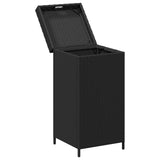 Outdoor Garbage Bin Black 40 x 40 x 80 cm Poly Rattan 42026888