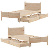 Bed Frame without Mattress 90x200 cm Solid Wood Pine 3309779