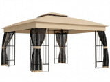 Outsunny 3 x 3 m Outdoor Garden Gazebo with Post Shelves, UPF50 Double Roof Patio Permanent T3398P554965