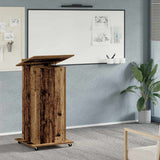 Podium with Drawer Old Wood 55 x 55 x 107 cm Engineered Wood 862297