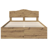 Bed Frame Artisian Oak 140 x 200 cm Solid Pine Wood 3412897