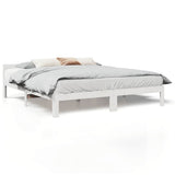 Bed Frame without Mattress White 180x200 cm Super King Solid Wood Pine 859236