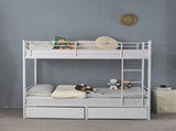 Twin Over Twin Bunk Bed with Two Storage Drawers & Full-Length Guard Rail, Heavy Duty Metal Bunk Bed 89933334