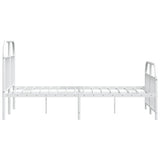 Bed Frame White Powder-Coated Steel Small Double Bed Frame 353699