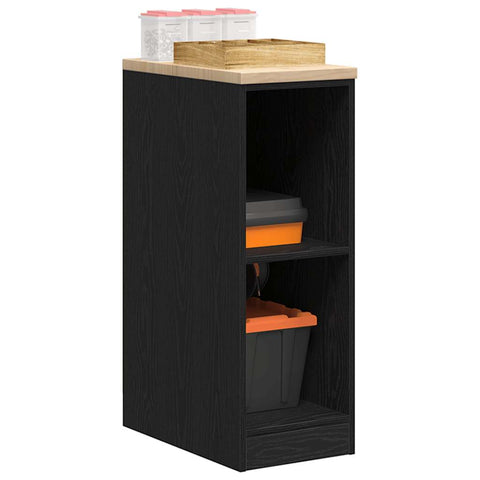 ZNTS Garage Storage Cabinet Black 30x51x85 cm Solid Wood Pine 860527